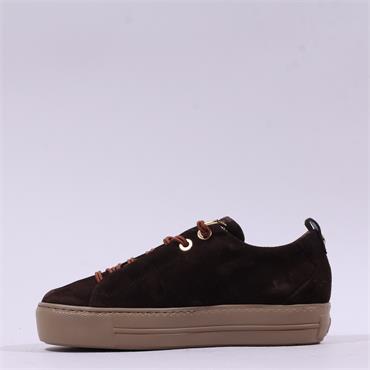 Paul Green Super Soft Platform Trainer - Brown Suede
